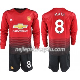 Fotbalový Dres Manchester United MATA 8 Dětské Domácí 2018/19 Dlouhý Rukáv